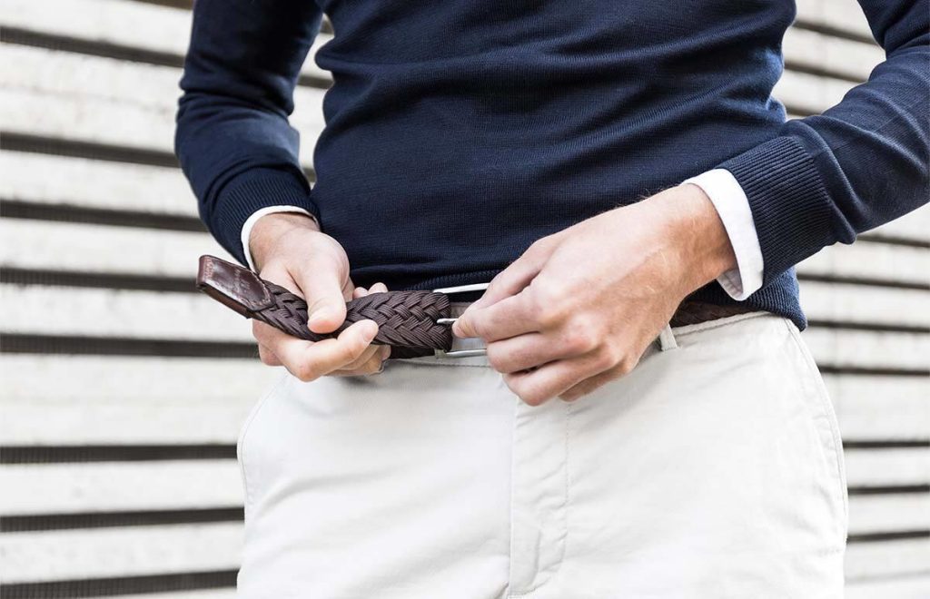 Highbuckle riem zonder gaatjes met modern ratelsysteem voor nauwkeurige verstellingsmogelijkheden